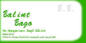 balint bago business card