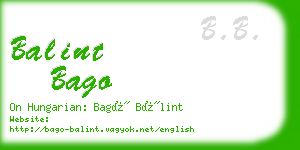 balint bago business card